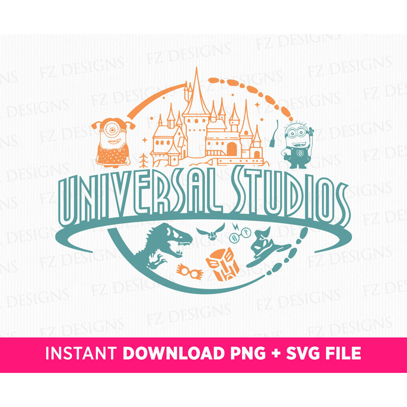 Universal Studios Svg, Magical Kingdom Svg, Family Vacation Svg, Family Trip Svg, Cute Characters Svg, Vacay Mode, Png Svg Files For Print.jpg