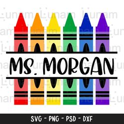 crayon monogram svg, crayon split monogram svg, teacher monogram svg, crayon svg, crayon set svg, crayon cut file, crayo