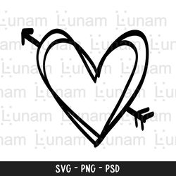 doodle heart svg, arrow heart svg, drawn heart svg, valentines day svg, valentines day, valentines day shirt, valentine
