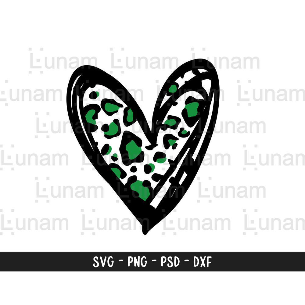 Green Cheetah Heart SVG DXF and PNG File, St Patricks Day Svg, Leopard Heart Svg, St Patty's Day Svg.jpg