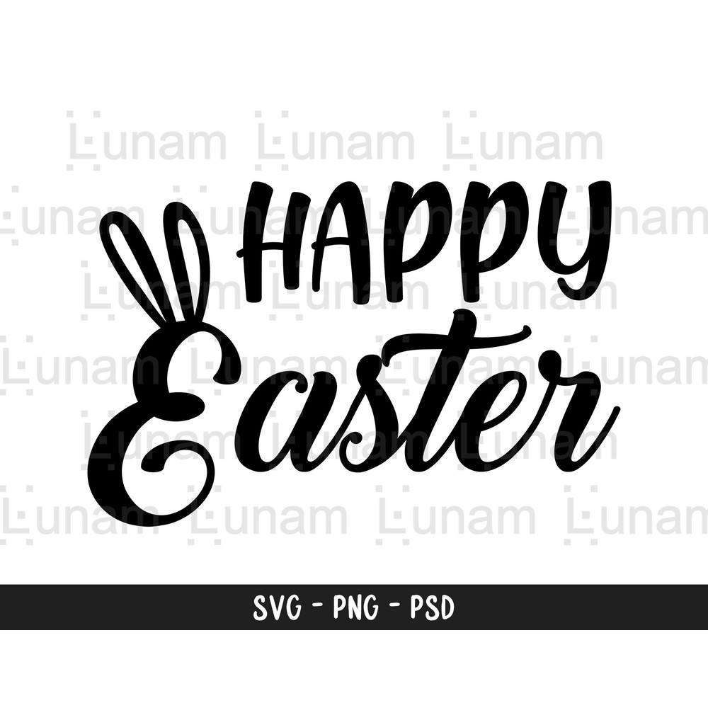 Happy Easter Sign Download, Happy Easter Svg, Easter Text Svg, Easter Svg, Easter Word Svg For Cricut, Silhouette and Cameo, Easter Cut File.jpg