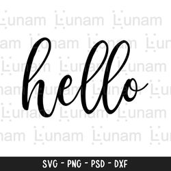 hello svg, hello png, hellow dxf , hello cut file, hand lettered hello, calligraphy hello, hello clipart 1
