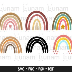 rainbow svg, boho rainbow svg, rainbow clipart, baby nursery svg, hand drawn rainbow svg, baby rainbow svg, pastel rainb