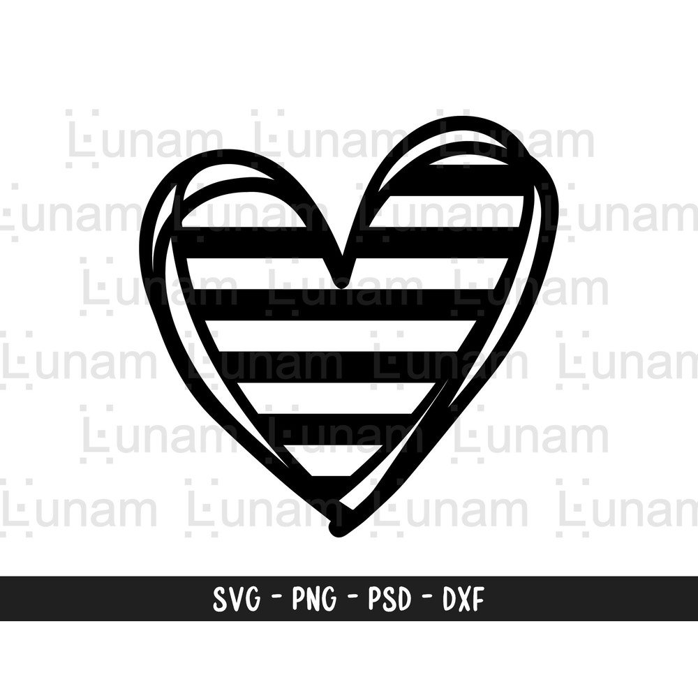 Striped Heart Svg, Black and White Striped Heart Svg, Doodle Heart Svg, Striped Doodle Heart Svg, Striped Heart Cut File, Doodle Heart Dxf.jpg