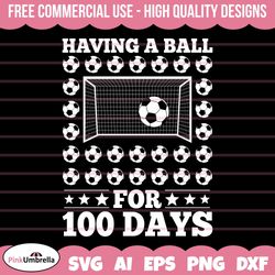 100 days of school soccer svg, 100 days of school svg, 100 days svg, 100th day of school, soccer svg, soccer player svg,