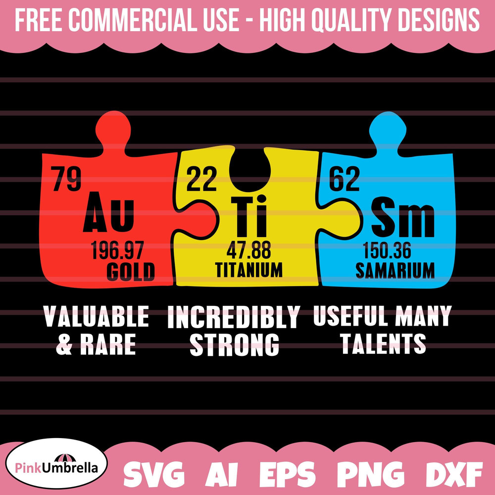 Autism Puzzle Chemical Element Autism Awareness Svg, Puzzle Piece Svg, Autism Svg, svg Files for Cricut, Autism Ribbon Svg.jpg
