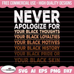 never apologize black history svg, black history svg, african american svg, black history month, melanin svg, black hist