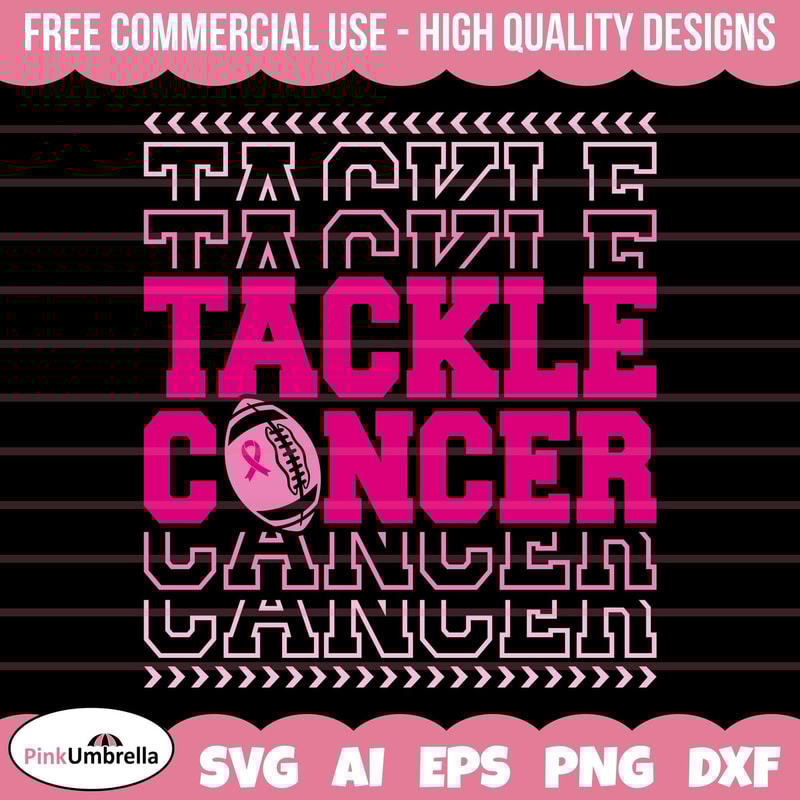 Tackle Cancer svg, Pink out svg, Breast cancer SVG, Football SVG, Breast Cancer ribbon, Breast cancer cut files, fight cancer svg.jpg