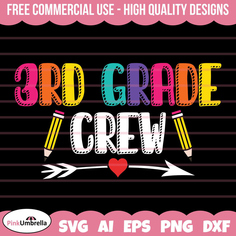 Third Grade Crew Svg, 3rd Grade Squad, Third Grade Svg, Back to School Svg, First Day of School, Third Grade Squad, Svg File for Cricut.jpg