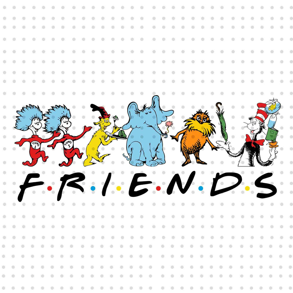 Dr Seuss Friends PNG, Cat In The Hat Png, Dr Seuss Png, Read Across America Png, Thing 1 Thing 2 Png, Love Reading, Dr Seuss Teacher Gift.jpg