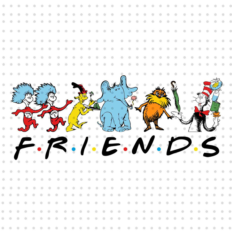 Dr Seuss Friends PNG, Cat In The Hat Png, Dr Seuss Png, Read Across America Png, Thing 1 Thing 2 Png, Love Reading, Dr Seuss Teacher Gift.jpg