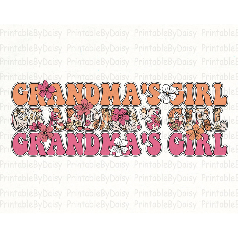 Grandma's Girl Floral Png, Grandma Shirt Design, Grandma Sublimation Design, Mother's Day Png, Grandma Gift, Digital Download.jpg