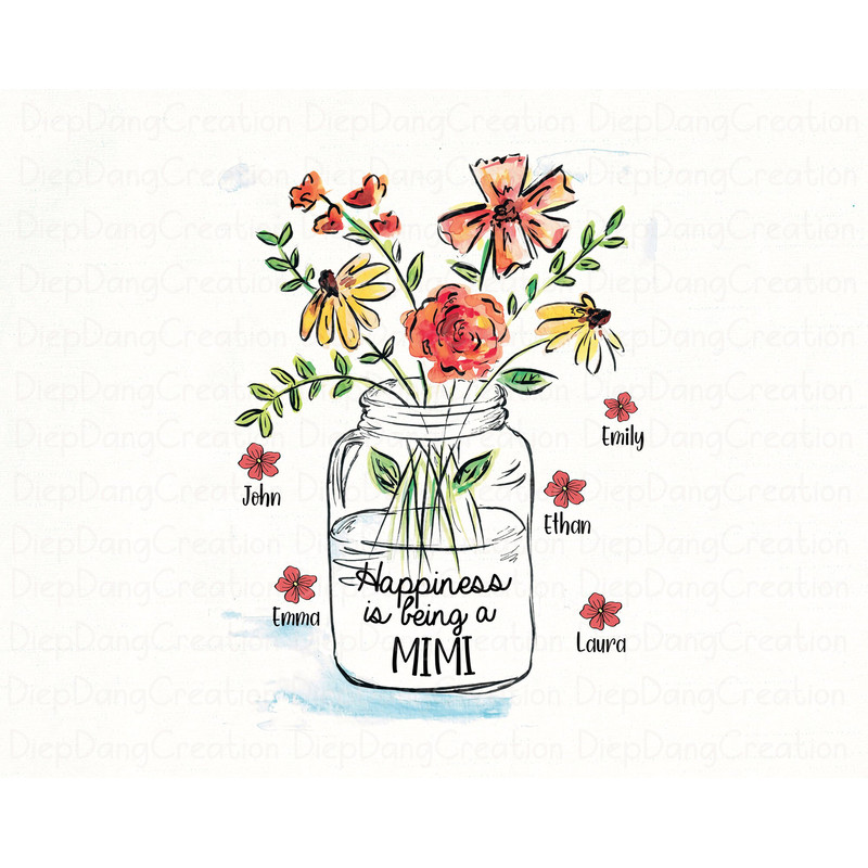 Happiness Is Being A Mimi Png, Mimi Floral Png, Mimi Shirt Design, Mimi Sublimation Design, Mother's Day Png, Mama Life Png, Grandma Gift.jpg