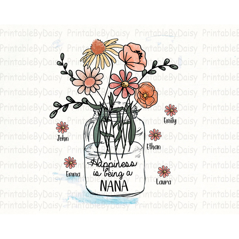 Happiness Is Being A Nana Png, Nana Floral Png, Retro Nana Png, Nana Shirt Design, Nana Sublimation Design, Mother's Day Png, Mom Life Png.jpg