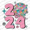 Happy New Year 2024 PNG, Hello 2024 Png, 2024 Season Png, Holiday Season Png, Disco Ball 2024 Png, New Year Sublimation Design, Png File.jpg