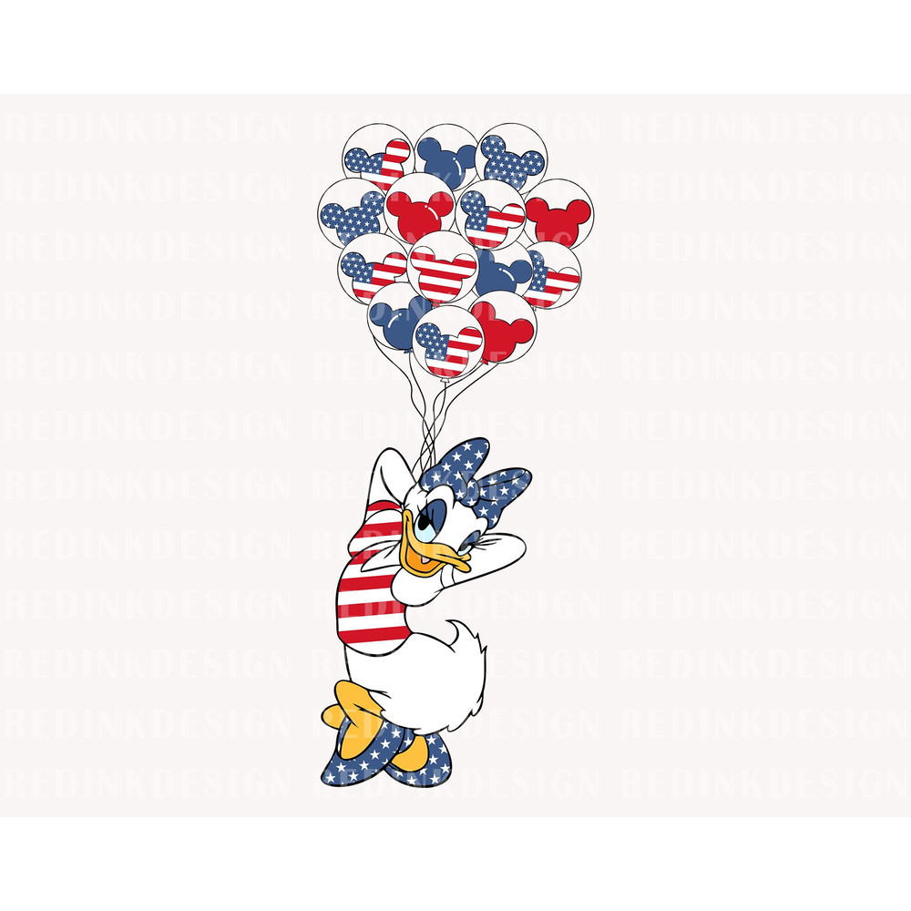 America Flag Balloon Png, Fourth of July Png, July 4th Png, American Flag Png, Freedom Png, Independence Day Png, Duck Sublimation Design.jpg