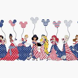 happy 4th of july svg, princesses 4th of july  svg, fourth of july svg, american, patriotic svg, independence day svg, f