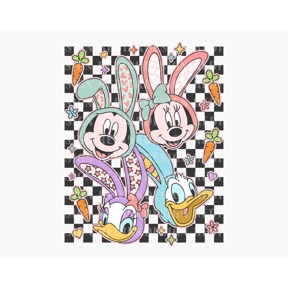 Happy Easter Day SVG, Checkered Easter Day Svg, Bunny Mouse And Friends Svg, Easter Squad Svg, Magical Easter Day Svg, Digital Download.jpg