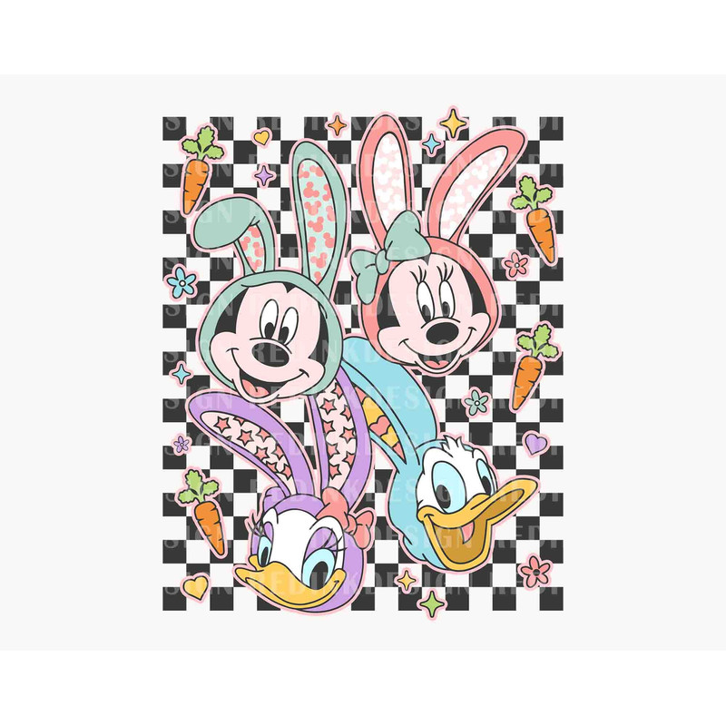 Happy Easter Day SVG, Checkered Easter Day Svg, Bunny Mouse And Friends Svg, Easter Squad Svg, Magical Easter Day Svg, Digital Download.jpg