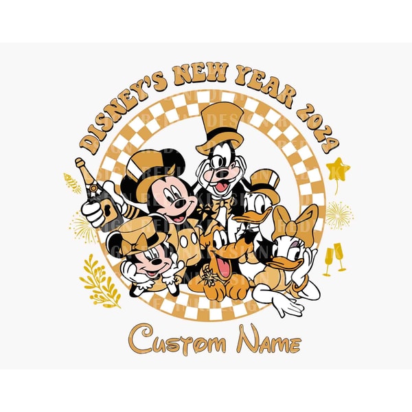 Happy New Year 2024 PNG, Hello 2024 Png, Custom Name Png, Holiday Season Png, Magic Kingdom Png, Mouse New Year Png, Retro New Year Png.jpg