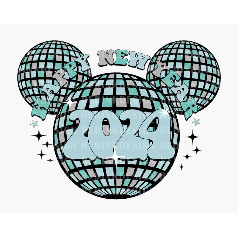 Happy New Year 2024 SVG, Disco Ball New Year Svg, Mouse Head New Year Svg, New Year Holiday Svg, Magic Kingdom Svg, Instant Download.jpg