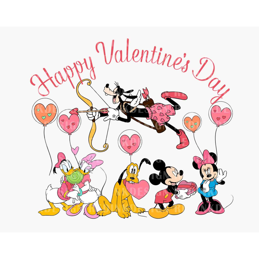 Happy Valentine Svg, Valentine Balloons Svg, Funny Valentine's Day, Valentines Day Svg, Mouse And Friends Svg, Valentines Heart, Cricut File.jpg