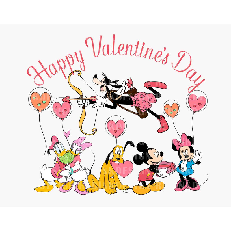 Happy Valentine Svg, Valentine Balloons Svg, Funny Valentine's Day, Valentines Day Svg, Mouse And Friends Svg, Valentines Heart, Cricut File.jpg