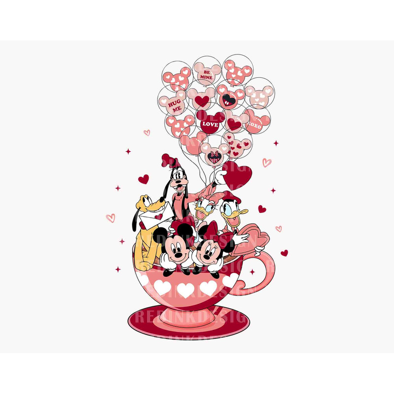 Happy Valentine's Day SVG, Valentines Day Svg, Retro Valentine Svg, Valentines Balloons Svg, Magical Valentines Svg, Mouse And Friends Svg.jpg