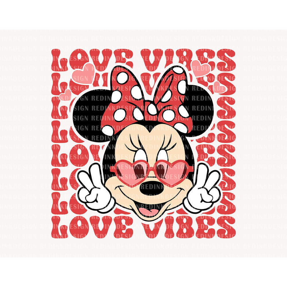 Love Vibes Svg, Love Mouse Girl Svg, Funny Valentine's Day, Mouse Heart Svg, Valentine's Day, Retro Valentines Svg, Holiday Season SVG File.jpg