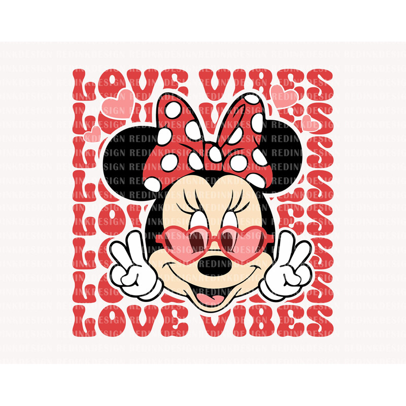 Love Vibes Svg, Love Mouse Girl Svg, Funny Valentine's Day, Mouse Heart Svg, Valentine's Day, Retro Valentines Svg, Holiday Season SVG File.jpg
