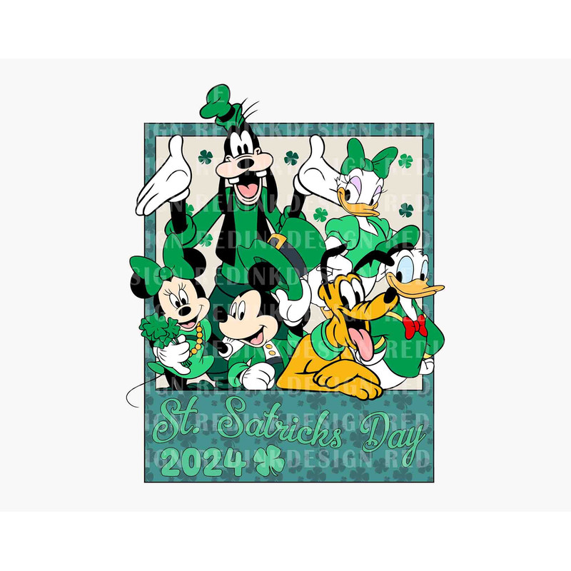 Mouse And Friends St Patrick Day SVG, Lucky Shamrock Svg, Shenanigan Svg, Green Svg, St Patrick's Day 2024 Svg, Magical Patrick's Day Svg.jpg