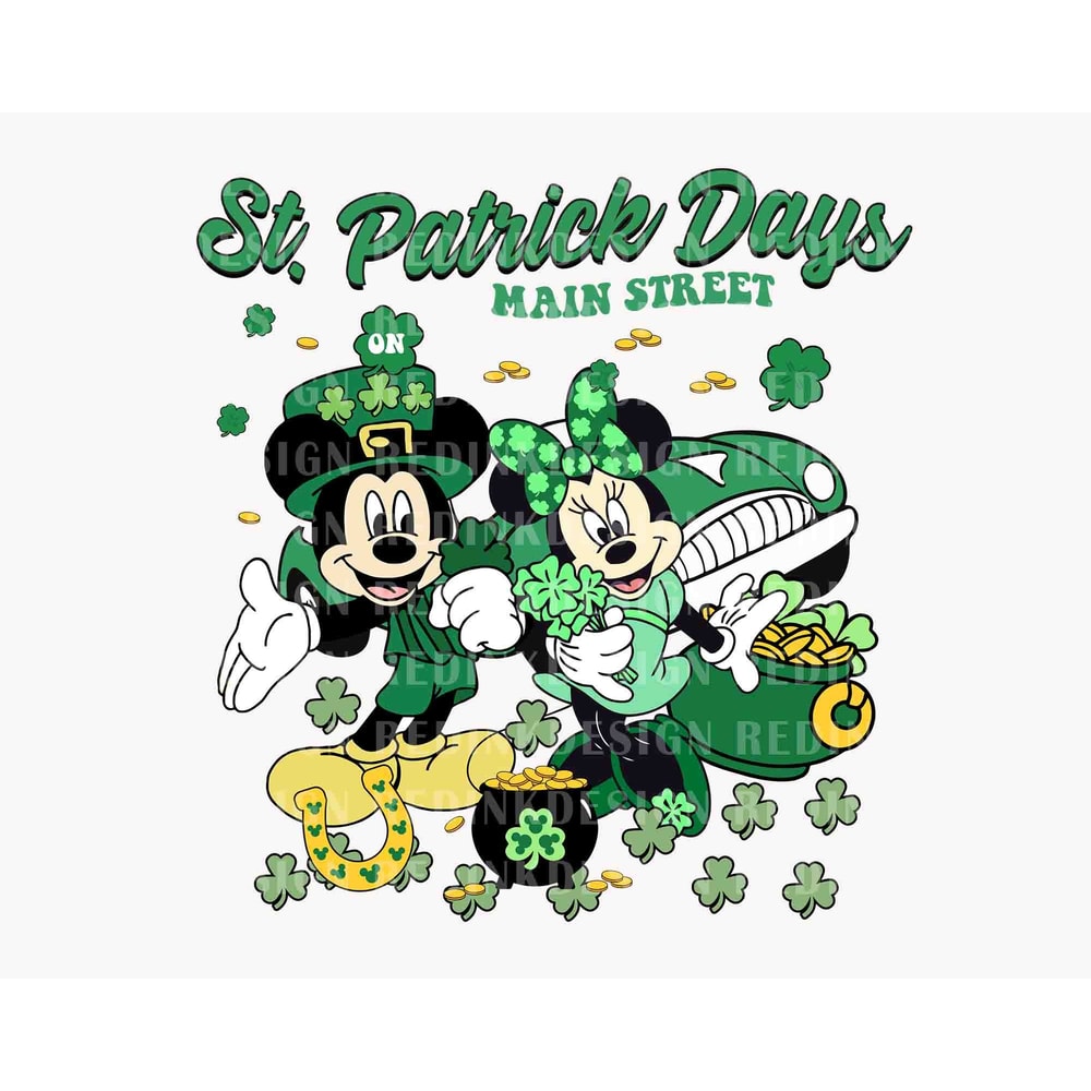Mouse Happy St Patrick's Day PNG, Lucky Shamrock Png, Shenanigan Png, St Patrick's Day 2024 Png, Four Leaf Clover Png, Magical Patricks Png.jpg