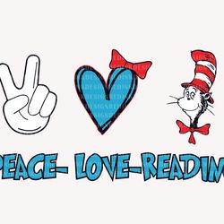 peace love reading svg, little miss thing svg, the thing svg, motivational , read across america, cat in the hat svg, te