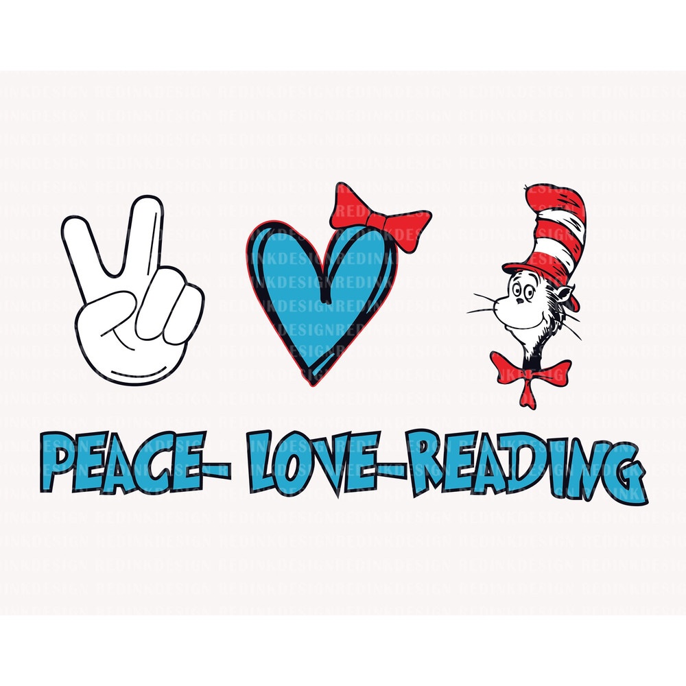 Peace Love Reading Svg, Thing 1 Thing 2  Svg, Teacher Squad Svg, Read Across America, Reading Svg, Gifts For Teacher, Teacher Shirt Svg.jpg