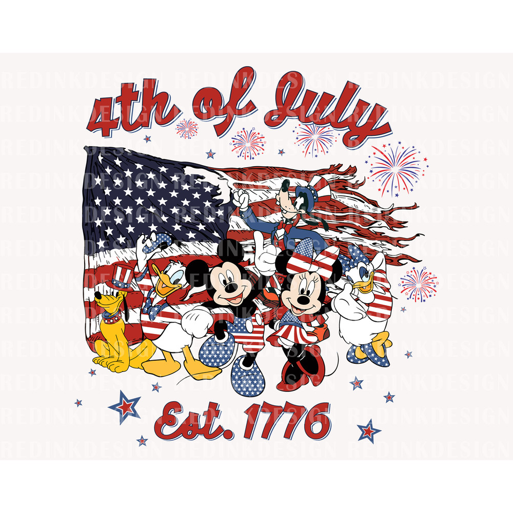 Retro 4th Of July Est.1776 Svg, Happy 4th of July Svg, Fourth of July Svg, America Flag Svg, Independence Day Svg, Mouse And Friends Svg.jpg