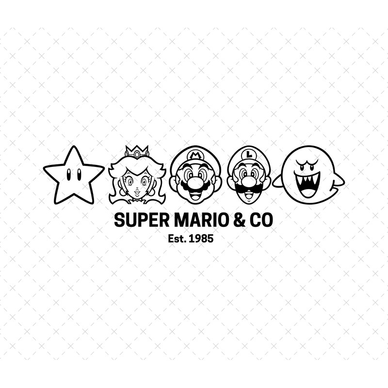 Super Mario SVG for Cricut and Sublimation, Mario Family Svg Files, Super Mario Bros Cut Files, Super Mario Retro Png Svg, Mario PNG.jpg