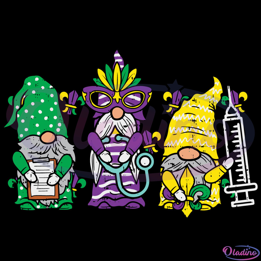 Jester Gnomes Nurse Mardi Gras Svg Digital File, Mardi Gras Svg.png