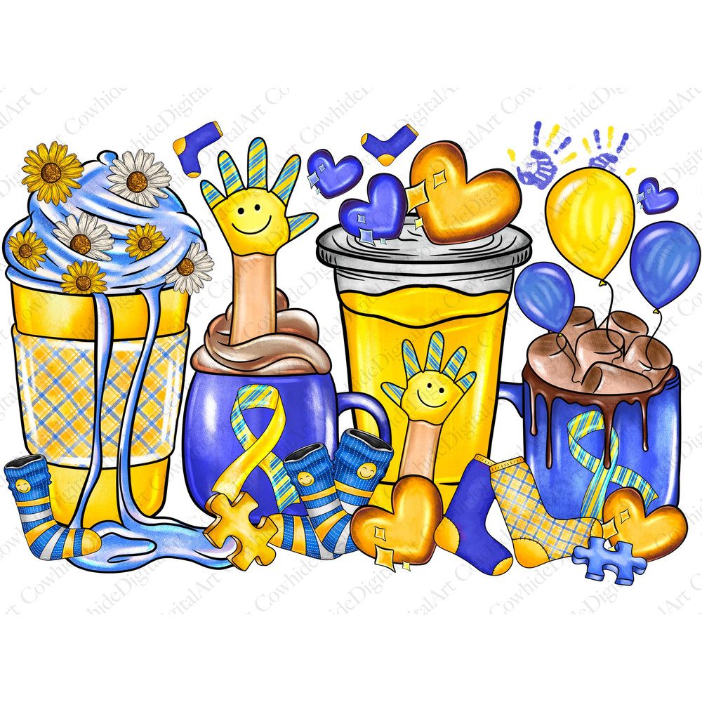 Down Syndrome Awareness Day coffee cups png,Sublimation design, Down Syndrome Drinks, Coffee cups png, Digital download,Down Syndrome Png.jpg