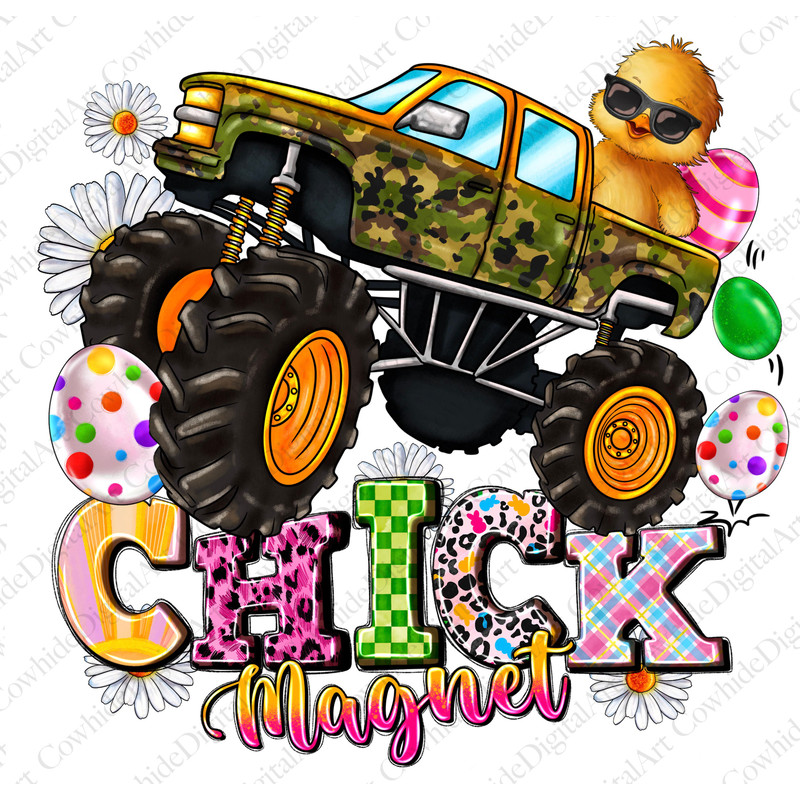 Chick magnet Png, Kids Easter Png, Easter Png, Easter Day Png, Monster Truck, INSTANT DOWNLOAD,Sublimation Design, Happy Easter Day png.jpg