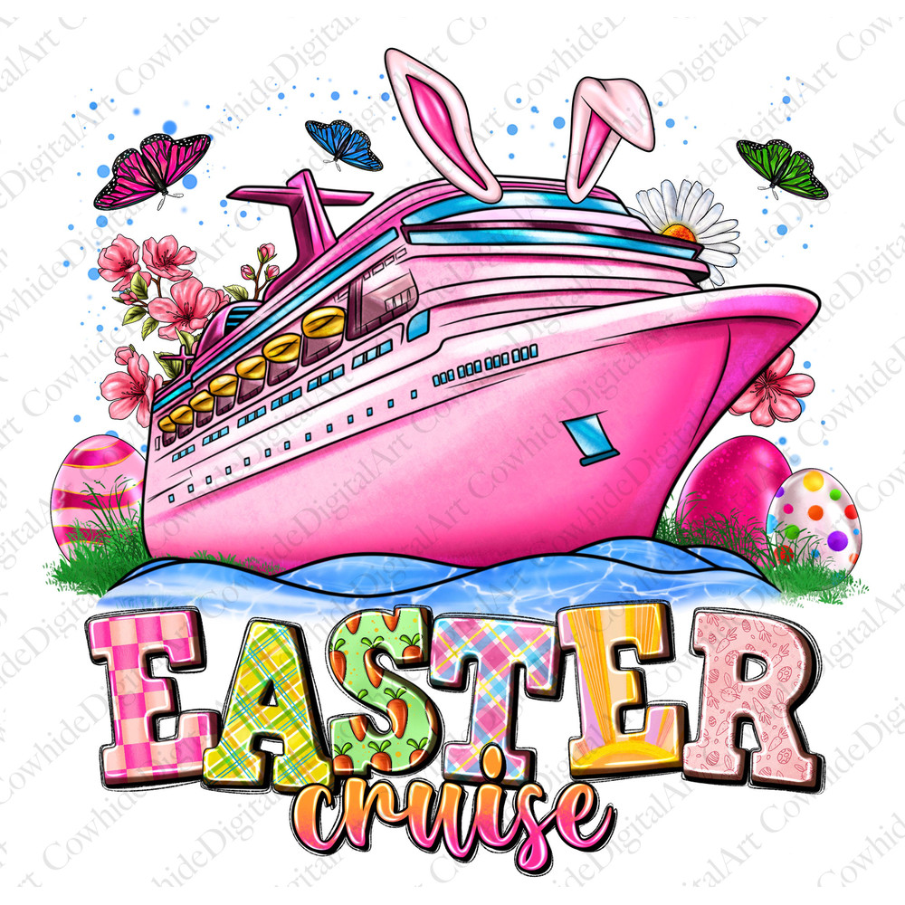 Easter cruise png sublimation design download, Happy Easter Day png, Easter Bunny png, Happy Easter boat png, Easter Png, designs download.jpg
