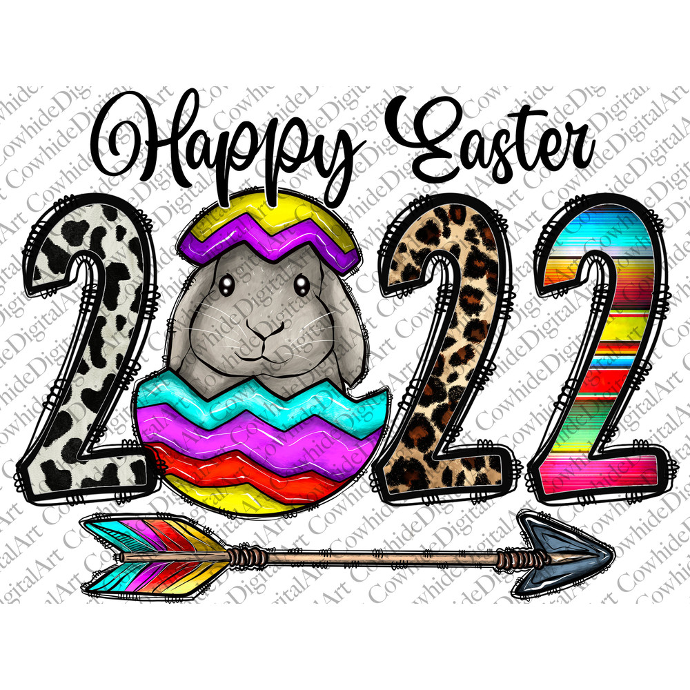 Happy Easter 2022 PNG, Sublimation PNG Design, 2022, Happy Easter PNG, Arrow, Western, Easter Day, Egg, Digital Download, Sublimation Design.jpg