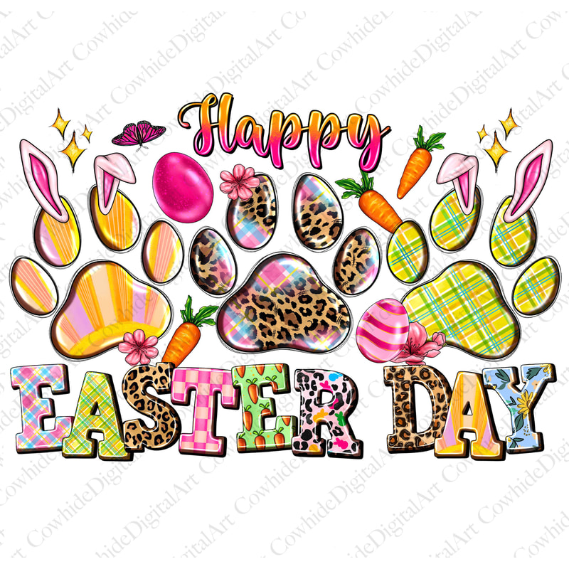 Happy Easter Day paws, paw print sublimation design, Mardi Gras sublimation, Happy Easter sublimation designs digital, sublimation designs.jpg