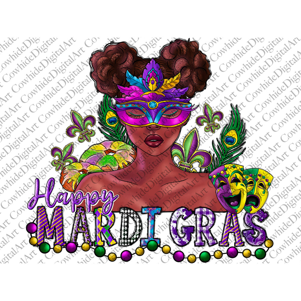 Happy Mardi Gras afro twisted braid woman png sublimation design download,Mardi Gras png,afro woman png, afro png,sublimate designs download.jpg
