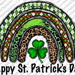 happy st. patricks day rainbow and shamrock png sublimation design, st. patricks day png, st. patricks day rainbow png,d