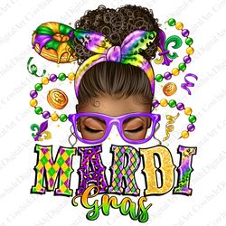 mardi gras afro messy bun png sublimation design download, messy bun png, mardi gras png, afro woman png, sublimate desi