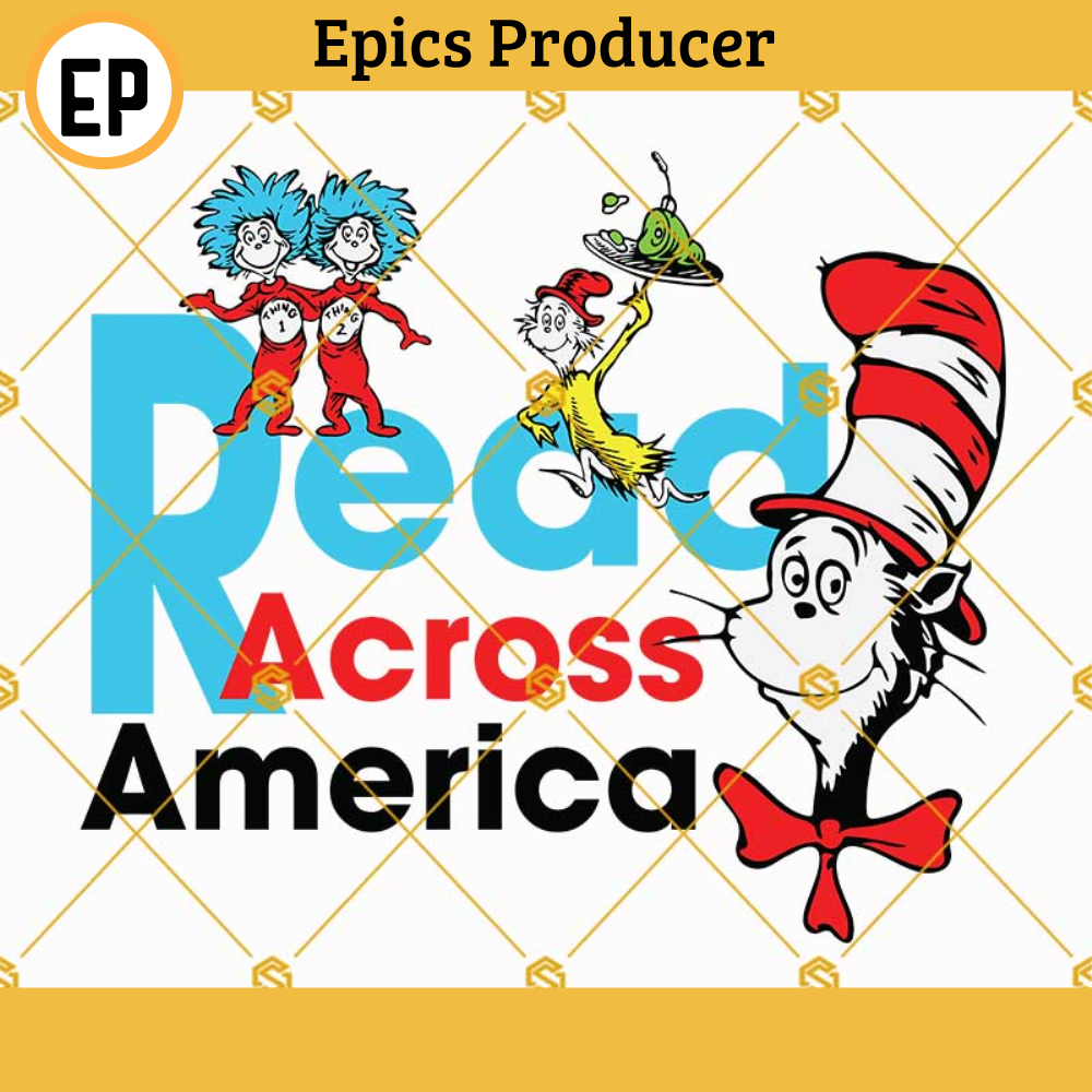 Dr Seuss Read Across America SVG Cut Files, Cat In The Hat SVG, Thing One Thing Two SVG Cricut Silhouette.jpg