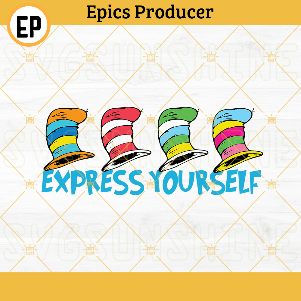 Express Yourself SVG, Dr Seuss Hat SVG, The Thing SVG, Cat In The Hat SVG PNG DXF EPS Files.jpg