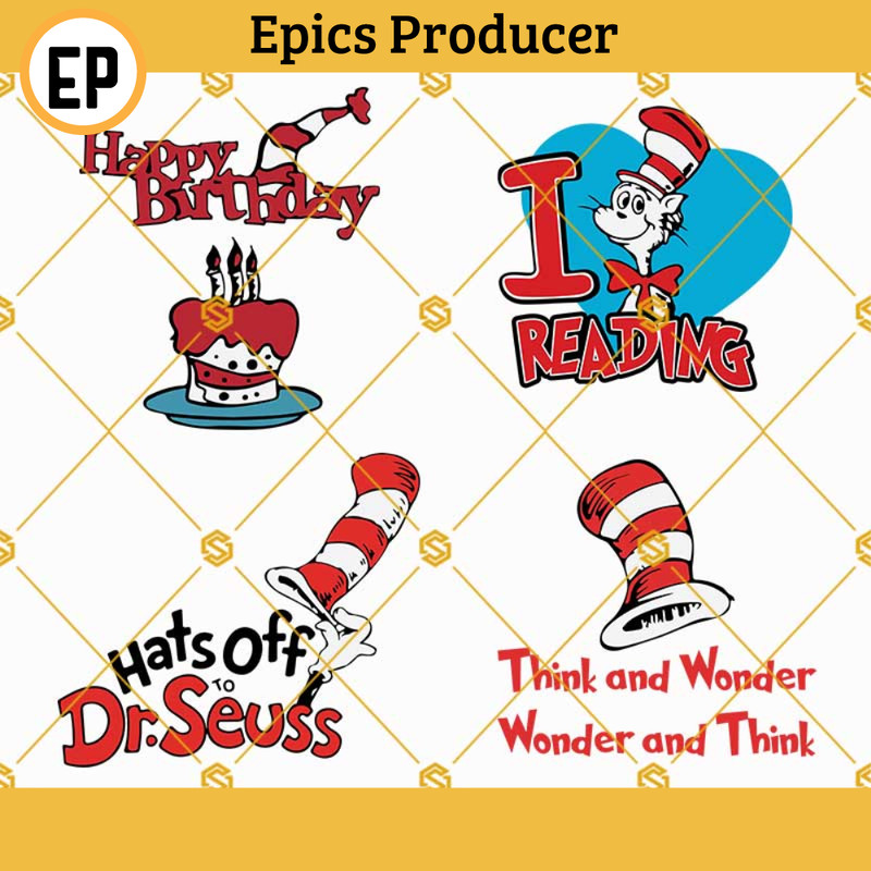 Hats Off To Dr Seuss SVG, I Love Reading Think And Wonder Dr Seuss SVG Bundle Files, Dr Seuss Svg, Reading Svg, Dr Seuss Happy Birthday Svg.jpg
