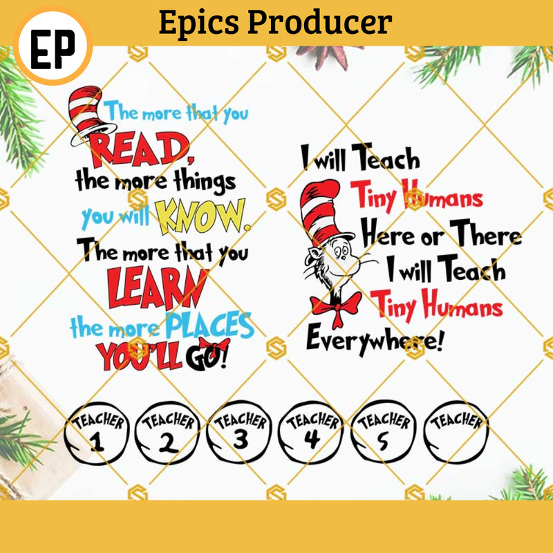 Teacher Dr Seuss Quotes Svg Bundle, Read Svg, Cat In The Hat Svg, The More That You Read Svg, I Will Teach Svg, Dr Seuss Quotes Svg Cut Files.jpg