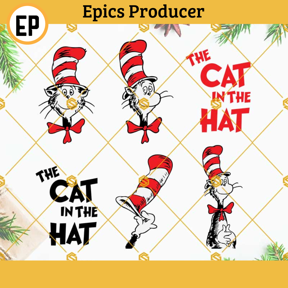 The Cat in The Hat SVG Bundle, Dr Suess Svg, Cat in The Hat Svg, Dr Suess SVG Bundle Cut Files Cricut Silhouette.jpg